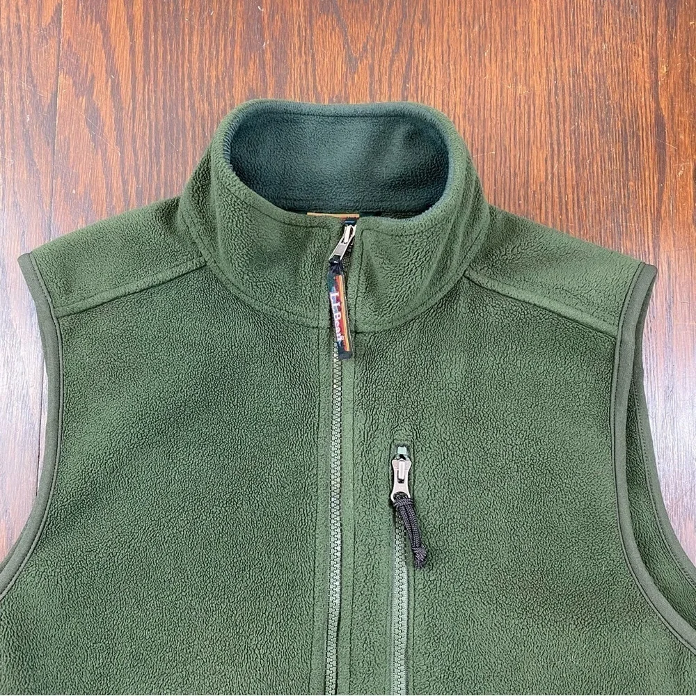 L.L. Bean Men’s Green‎ Fleece Full-Zip Functional Comfortable Classic Vest